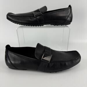 Kenneth Cole Loafer Black Slip On Moc Toe Leather DrivingShoe Men's Size 10.5 M